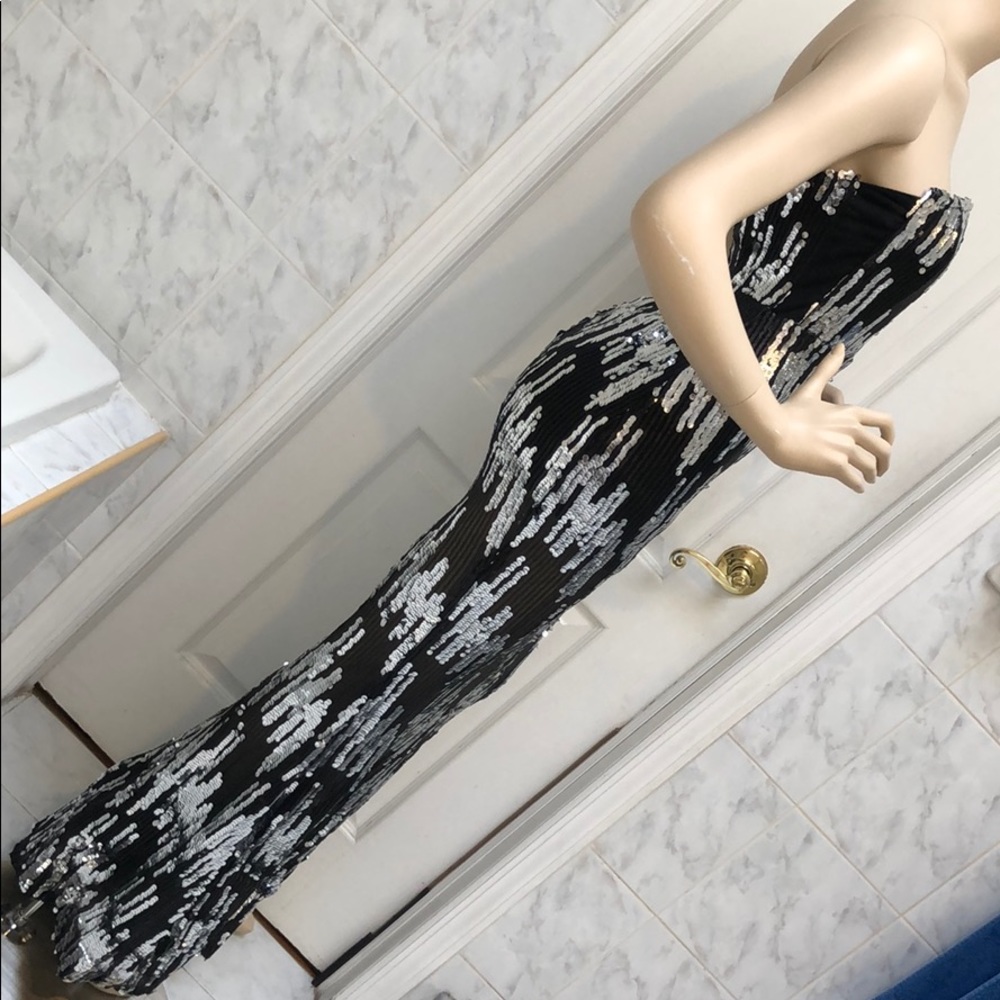 BLACK & SILVER SEQUIN DRESS - Picture 6 of 8